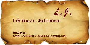Lőrinczi Julianna névjegykártya